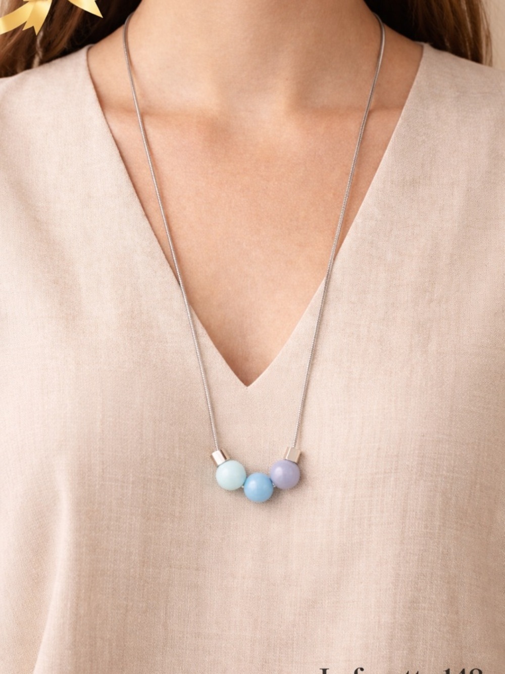 Lafayette 148 Long Pastel Bauble Necklace 34 Inch Statement